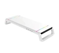 Zkydhbd Elevadores de soporte para monitores de computadora con concentradores USB, luz LED, plegable, con cajón de almacenamiento y soporte para teléfono, puerto de datos tipo C