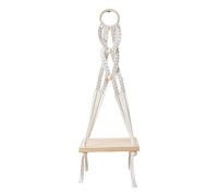 Zkydhbd Estante colgante de algodón natural, resistente soporte de almacenamiento tejido a mano, estante de cuerda colgante de albaricoque para decoración del hogar y el jardín, estante de cuerda de