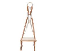 Zkydhbd Estante colgante de algodón natural, resistente soporte de almacenamiento tejido a mano, estante de cuerda colgante de albaricoque para decoración del hogar y el jardín, estante de cuerda de