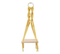 Zkydhbd Estante colgante de algodón natural, resistente soporte de almacenamiento tejido a mano, estante de cuerda colgante de albaricoque para decoración del hogar y el jardín, estante de cuerda de