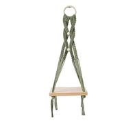 Zkydhbd Estante colgante de algodón natural, resistente soporte de almacenamiento tejido a mano, estante de cuerda colgante de albaricoque para decoración del hogar y el jardín, estante de cuerda de