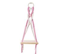 Zkydhbd Estante colgante de algodón natural, resistente soporte de almacenamiento tejido a mano, estante de cuerda colgante de albaricoque para decoración del hogar y el jardín, estante de cuerda de