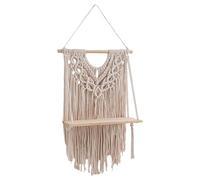 Zkydhbd Estante de almacenamiento hecho a mano, multifuncional, estante de pared con borlas tejidas a mano, estante flotante para decoración del hogar, estante de exhibición hecho a mano