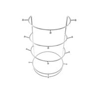 Zkydhbd Estante de exhibición de corona de acero inoxidable de cuatro capas con cristal para el pelo, fácil de montar, soporte de almacenamiento de joyas desmontable
