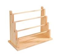 Zkydhbd Estante de exhibición de joyas de madera de varios niveles con base estable, organizador de almacenamiento para pulseras, collares, soporte de joyería de madera natural