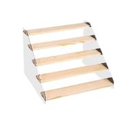 Zkydhbd Estante de madera de múltiples capas para figuras coleccionables, paneles acrílicos transparentes y soporte de exhibición acrílico de fácil montaje