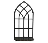 Zkydhbd Estante de pared con marco de ventana retro, de madera hueca negra, soporte para exhibición de plantas, para decoración de sala de estar, estante de pared vintage