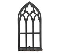 Zkydhbd Estante de pared con marco de ventana retro, de madera hueca negra, soporte para exhibición de plantas, para decoración de sala de estar, estante de pared vintage