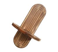 Zkydhbd Estante de pared de madera de forma ovalada, estante de almacenamiento vintage, organizador flotante arqueado para dormitorio, sala de estar, lavandería, estante de madera