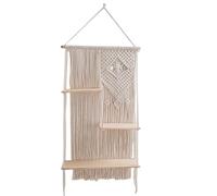 Zkydhbd Estantería flotante de madera de 3 niveles, estantes de almacenamiento de pared, tejido a mano, estante para plantas para jardín, dormitorio, decoración del hogar, estante de pared