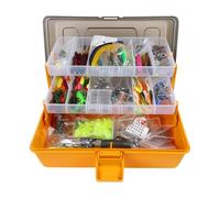 Zkydhbd Estuche de pesca resistente de mezcla de ABS con 547 herramientas esenciales y 16 opciones de configuración para actividades al aire libre, planificador portátil de equipo de pesca, 415 piezas