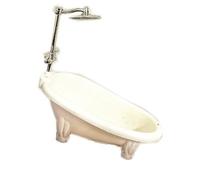Zkydhbd Exquisita bañera en miniatura 1:12 para casas de muñecas, decoración de escena de baño y exhibición coleccionable, exquisita bañera en miniatura