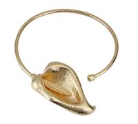 Zkydhbd Gargantilla abierta de metal plisada exagerada, elegante gargantilla de flores de metal para mujer, accesorio de cadena para el cuello, as show, Metal