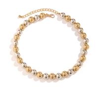 Zkydhbd Gargantilla de bola redonda para mujeres y hombres, collar con colgante de cuentas grandes punk, joyería de declaración, collar de clavícula, collar de cuentas grandes, talla única, como se