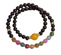 Zkydhbd Granates versátiles de doble bucle, diseño apilable, aumenta la confianza, aumenta la energía, estilos diarios, granates naturales, doble bucle, apilable, moda