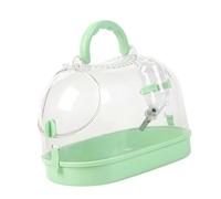 Zkydhbd Jaula de viaje para hámsteres, animales pequeños, fácil ventilación, caja de transporte transparente para mascotas de viaje corto, jaula de transporte para hámster