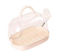 Zkydhbd Jaula de viaje para hámsteres, animales pequeños, fácil ventilación, caja de transporte transparente para mascotas de viaje corto, jaula de transporte para hámster