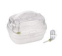 Zkydhbd Jaula de viaje para hámsteres con botella de agua para animales pequeños, caja de transporte ventilable para mascotas pequeñas