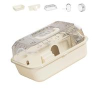 Zkydhbd Jaula portátil para hámster de doble nivel, con transporte manual transparente para una fácil limpieza