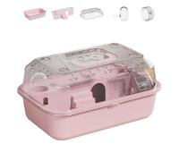 Zkydhbd Jaula portátil para hámster de doble nivel, con transporte manual transparente para una fácil limpieza