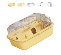 Zkydhbd Jaula portátil para hámster de doble nivel, con transporte manual transparente para una fácil limpieza