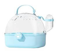 Zkydhbd Jaula transportadora portátil para hámsteres con botella de agua y cubierta grande transparente pequeña para perros y coche