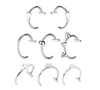 Zkydhbd Joyería para labios punk con clip, accesorio único para el cuerpo, diseño gótico, textura de acero inoxidable para uso diario, joyería corporal de acero inoxidable, talla única, como se
