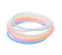 Zkydhbd Juego de 10 pulseras de noche de goma de silicona para el pelo, lazos brillantes para el pelo, para fiestas, adultos, niños, collar con nombre, pulseras plateadas para mujer