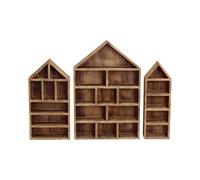 Zkydhbd Juego de 3 cajas de sombra de madera de varios tamaños, estantes de exhibición de pared para figuras coleccionables, organizadores de almacenamiento a prueba de polvo, estante acrílico a