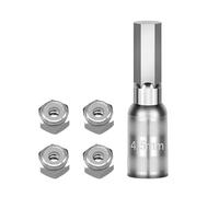 Zkydhbd Juego de 4 tuercas de rueda de aluminio que incluye juego de instalación adecuado para tuerca de rueda de coche SCX30 a escala 1/30 de control remoto de vehículo