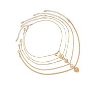 Zkydhbd Juego de 5 collares elegantes en forma de corazón, cadenas ajustables para el cuello, joyería para mujer, uso diario y fiestas, as show, vete a casa