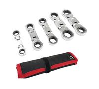 Zkydhbd Juego de 5 llaves de trinquete de doble cabeza flexible de 8 a 19 mm, 72 dientes, diseño ligero, aleación de acero, mango ergonómico, juego de llaves de cabeza flexible