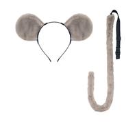 Zkydhbd Juego de accesorios de disfraz de 1/2/3 piezas, orejas de ratón, diadema, cola, falda tutú para niños y niñas, fiesta de Halloween, disfraz de cosplay de Halloween, disfraz de cosplay para