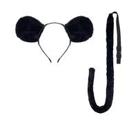 Zkydhbd Juego de accesorios de disfraz de 1/2/3 piezas, orejas de ratón, diadema, cola, falda tutú para niños y niñas, fiesta de Halloween, disfraz de cosplay de Halloween, disfraz de cosplay para