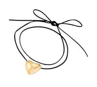 Zkydhbd Juego de collar con colgante de corazón de aleación resistente y moderno multiusos para mujer con elegante cadena flocada y pendientes, gargantilla de moda, talla única, como se describe, como