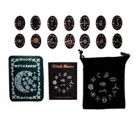 Zkydhbd Juego de piedras de madera maciza con caja, ideal para adivinaciones de viaje, brujería, oráculos de brujas nórdicos, runas, juego de piedras