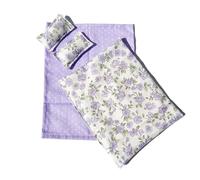 Zkydhbd Juego de ropa de cama en miniatura 1/12 con almohada y sábana de edredón para casa de muñecas, exhibición de dormitorio y decoración de proyectos de manualidades, juego de ropa de cama en