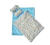 Zkydhbd Juego de ropa de cama en miniatura 1/12 con almohada y sábana de edredón para casa de muñecas, exhibición de dormitorio y decoración de proyectos de manualidades, juego de ropa de cama en