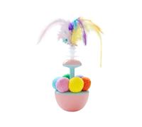 Zkydhbd Juguete de juguete para gatos tambaleantes con bolas de plumas coloridas, juguete de ejercicio en interiores, divertido para gatitos, dueños, amigos, regalo para interiores y gatos