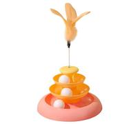 Zkydhbd Juguete giratorio de plumas para gatos, juguete de interacción para mascotas, regalo para interiores y exteriores