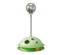Zkydhbd Juguete interactivo alimentador lento con base de pista de burlas, tenis de mesa, multifuncional, comedero interactivo para gatos