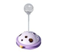 Zkydhbd Juguete interactivo alimentador lento con base de pista de burlas, tenis de mesa, multifuncional, comedero interactivo para gatos