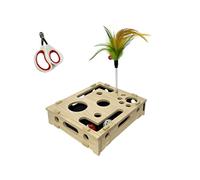 Zkydhbd Juguete interactivo de madera para rascar con laberintos divertidos para el cuidado de las uñas, juego de enriquecimiento mental, entretenimiento y limpieza sencilla para el hogar