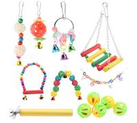 Zkydhbd Kit de juguetes para loros, jaula para pájaros, accesorios para loros, juguetes para masticar, jaula para pájaros, escalera para periquitos