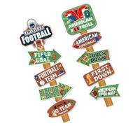 Zkydhbd Letrero multicolor para fiesta temática deportiva, accesorios de fiesta de fútbol, grandes tableros de dirección para decoración del hogar y decoración de fiesta de campeonato de invitados