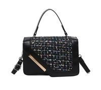 Zkydhbd Llamativo bolso cruzado de lentejuelas con espacioso bolso interior de piel sintética para una organización sin esfuerzo, bolsa adornada con lentejuelas, Black, One Size