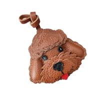 Zkydhbd Llavero creativo con patrón de perro, adorno de piel sintética, organizador de moda, colgante de moda, colgante de decoración creativa, patrón de perro, llavero de adorno de piel sintética