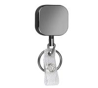 Zkydhbd Llavero de mosquetón retráctil resistente con alambre de acero para soportes de tarjetas y llaves, fácil acceso, fijación segura, soporte resistente para insignias