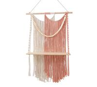 Zkydhbd Macrames - Estante decorativo para colgar en la pared, de algodón, con cuentas, para sala de estar, dormitorio o estudio, 40 x 65 cm, almacenamiento para sala de estar
