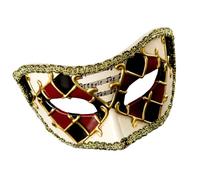 Zkydhbd Máscara unisex elegante de media cara vintage a cuadros con borde de encaje para carnavales, venecianos, para fiesta de Halloween, carnaval, celebración